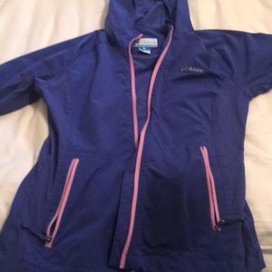Columbia purple/pink rain jacket or wind breaker
